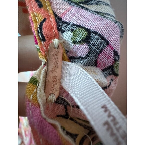 Free People Women's Floral Sleeveless Ruffle Linen Blend Tunic Top Open Back New - Picture 6 of 8